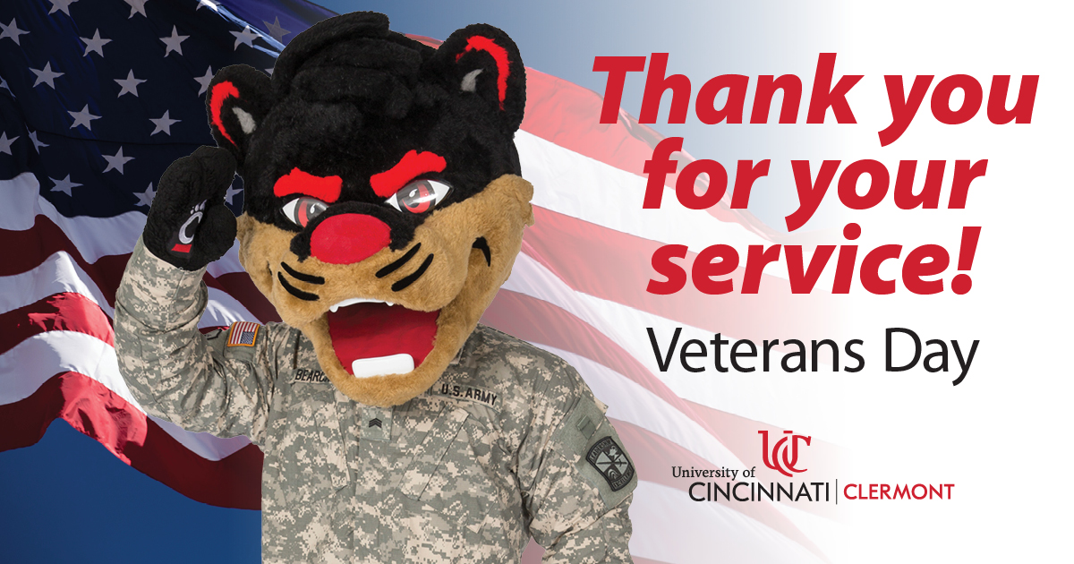 Happy Veterans Day! UC Clermont College is closed today in observance of Veterans Day.