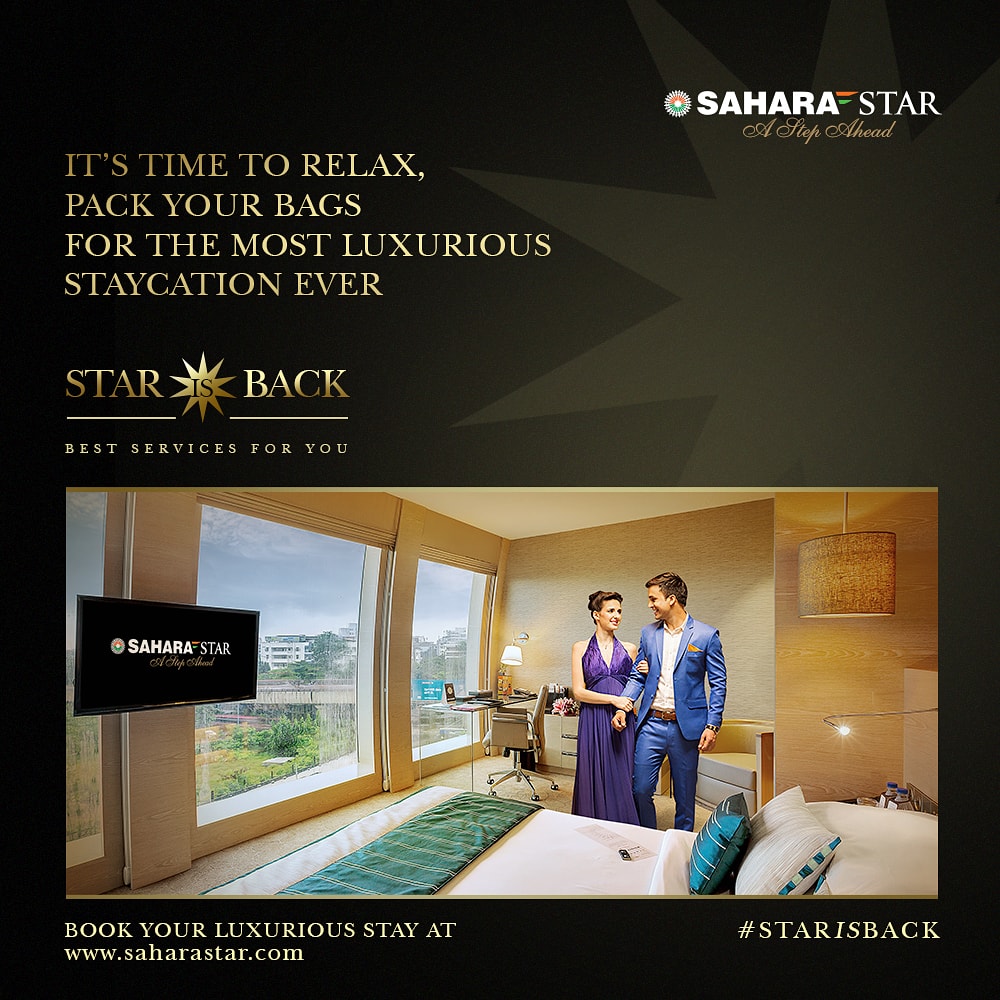 sahara_star's tweet photo. Your luxury vacation awaits!
Book now and enjoy a dream staycation with your loved ones, creating fond memories
For reservations call us on 
022 39807444

#SaharaStar #followthestar #luxuryhotels #starisback #celebration #happiness #welcomeback #grandreopening #safteyfirst https://t.co/k0AKwG9nsJ
