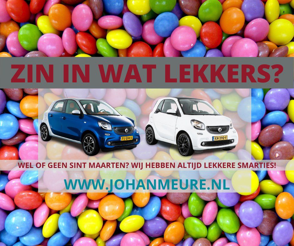 JohanMeure's tweet photo. Zin in wat lekkers? Bekijk ons aanbod aan leuke Smart(ies) 🍭🍬 https://t.co/T0mh3ucMGB