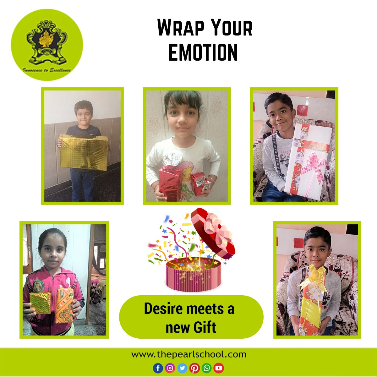 When the presentation is as important as the gift.

#GiftWrapArt #ArtisticMinds #BestCBSESchool #GreenFieldPublicSchoolThePearl #Kurukshetra #Haryana