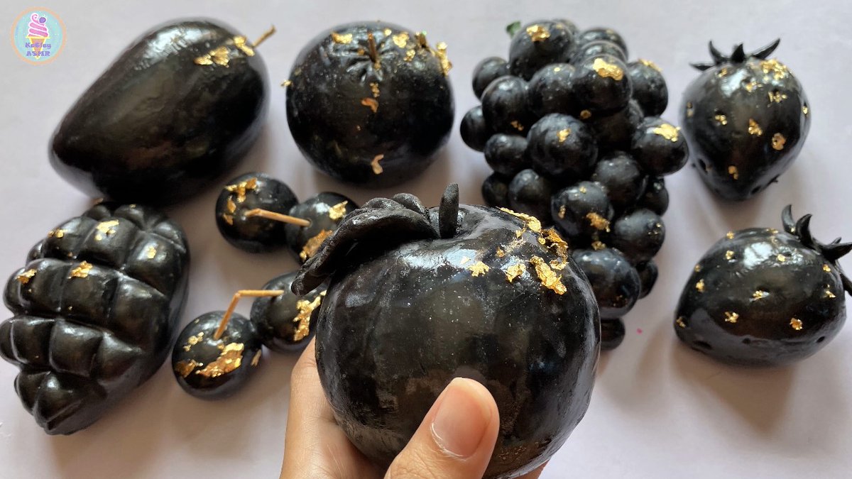 Black Fruits Clay Cracking video 
▶ youtube.com/watch?v=ORQqXp…
#slime #claycracking #fruits #black #blackfruits #ASMR