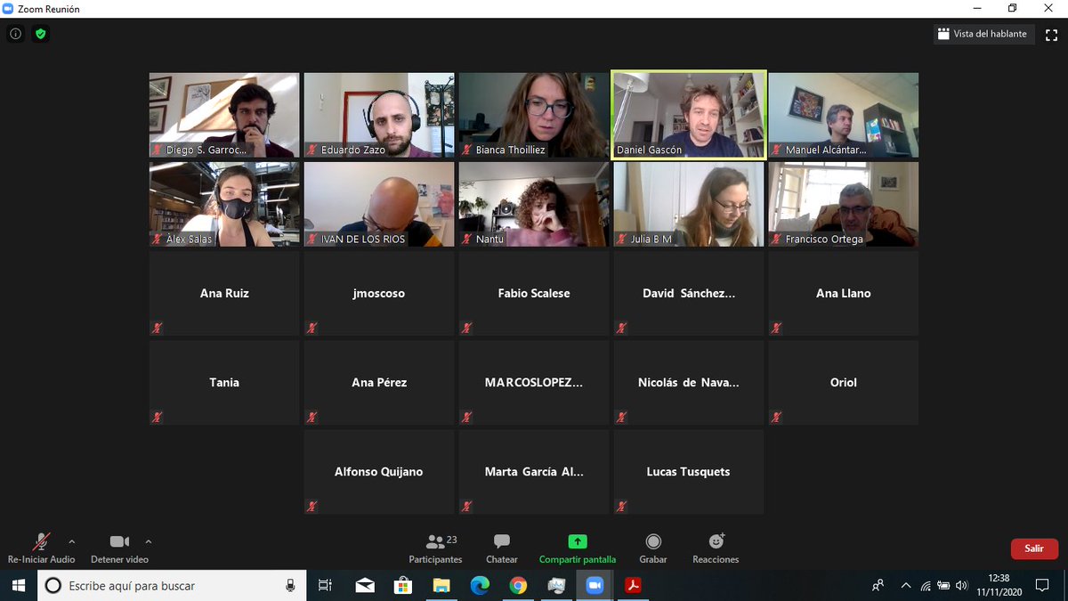 Daniel Gascón imparte su conferencia "Cancelación, polémicas y límites del debate" a través de Zoom en el marco de nuestro proyecto. ¡Gran exposición, con numerosos ejemplos polémicos, e interesantísimo debate!
