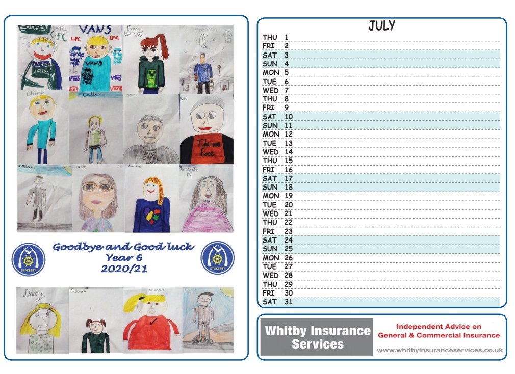 OfStakesby's tweet photo. The official Stakesby Primary Academy 2021 Calendar. £6 each or 2 for £10. Part 2 https://t.co/WbA0VZZGoH