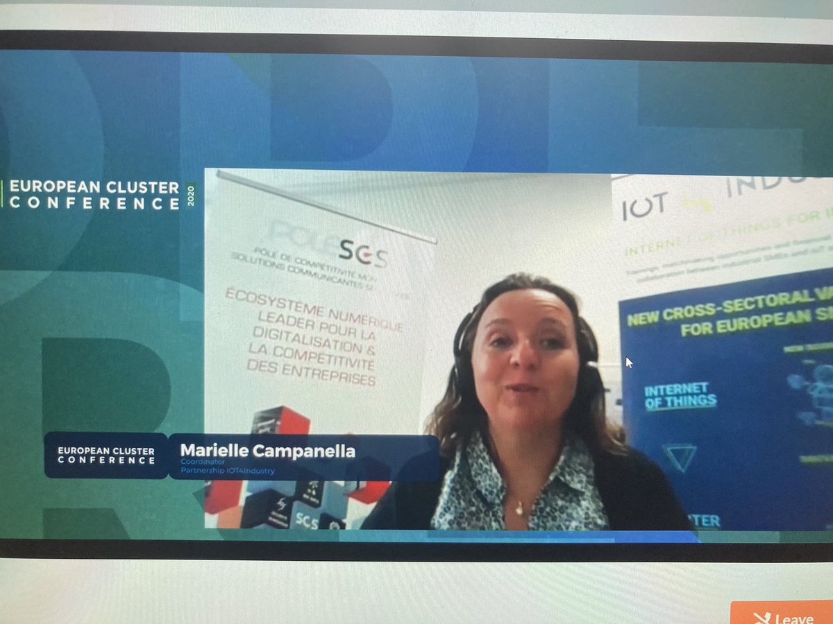 afrpc's tweet photo. Proud of @mariellecampa representing @IoT4Industry18 winner of the European Cluster Partnership of 2020! #CLUSTERS2020 @afrpc @Pole_SCS https://t.co/1uu14TvGH2
