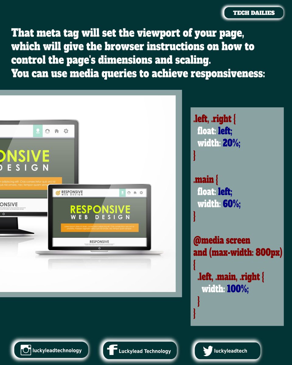 luckyleadtech's tweet photo. Saying that you should make your web designs responsive should almost sound cliche nowadays. That's how standard the requirement has become. 

#responsivedesign #responsivewebdesign #website #Design https://t.co/48d6qn1nvo