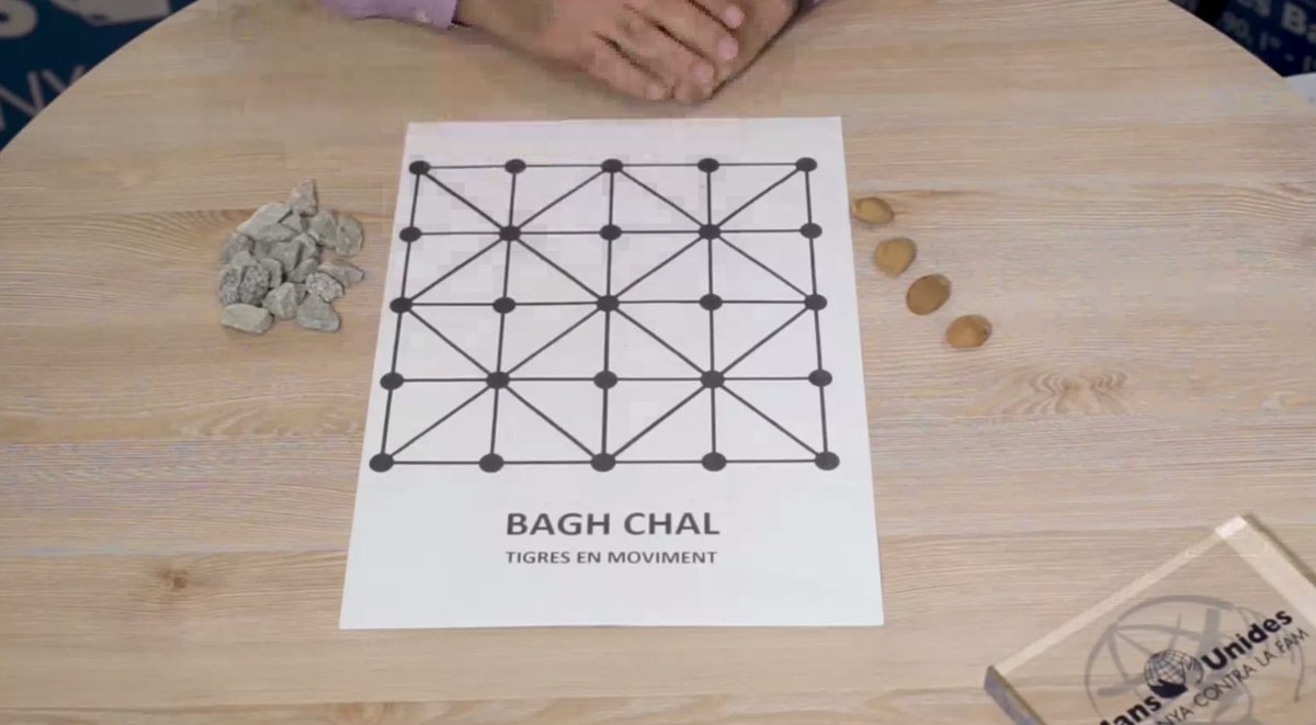 stella_villalon's tweet photo. Espectacular el taller de Mans Unides: "Jocs d'infants d'arreu del món" a càrrec del Sr. Xavier Garriga amb jocs tradicionals originals com és el BAGH CHAL del Nepal on “Bagh” significa “tigre” i “Chal” és “moviment”!
#setmanaedu @BlanquernaFPCEE https://t.co/rXbTydzFzj