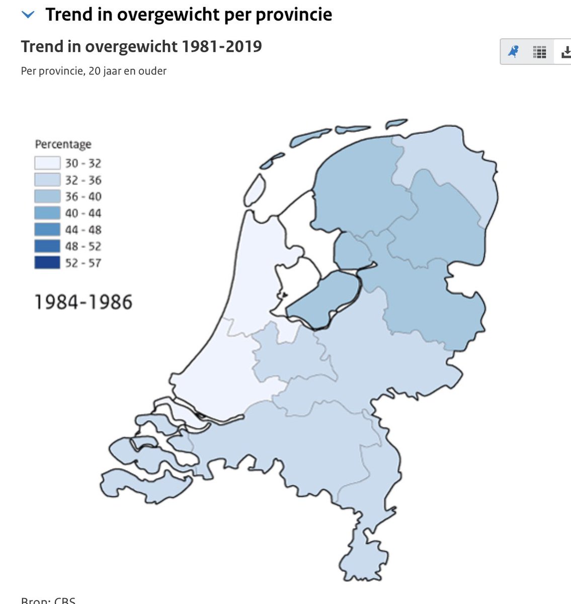 MarikenLeurs's tweet photo. toch ff goed kijken - hoe het % mensen met overgewicht per provincie flink is gestegen in de afgelopen 35 jr  https://t.co/3gHQSiIH3Y https://t.co/a1hwP9nvWB