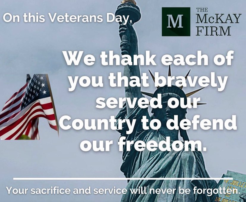 McKayFirm's tweet photo. Thank you to the men and women that bravely served our Country. Your sacrifice and service will never be forgotten! 

#VeteransDay￼ #USA 🇺🇸 https://t.co/EFFSWMyOHu