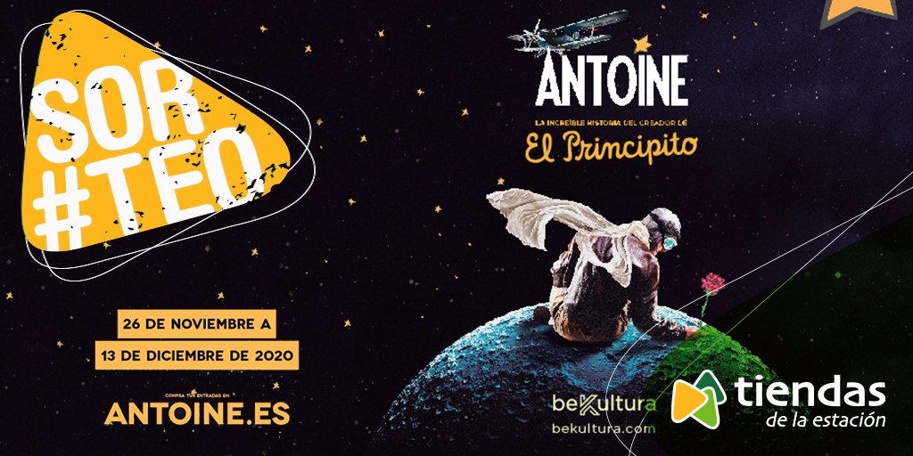 ¡NUEVO SORTEO! Vente al <a href="/TeatroCofidis/">Teatro Cofidis</a> de #Madrid el 1 de diciembre y viaja con “Antoine”, la increíble historia jamás contada del creador de El Principito. Sorteamos 10 entradas dobles.
¿Qué tienes que hacer para participar?
▶️Síguenos
▶️Menciona a tu acompañante.
▶️Haz RT