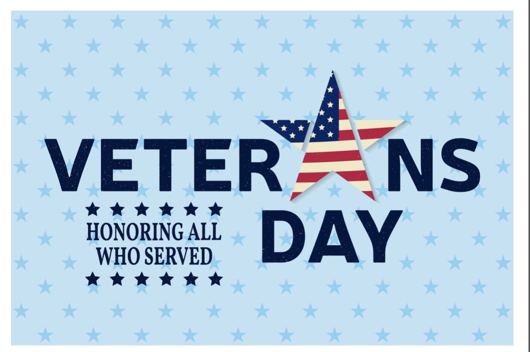 Happy Veterans Day, and thank you to all our families who serve. Remember, no school today!