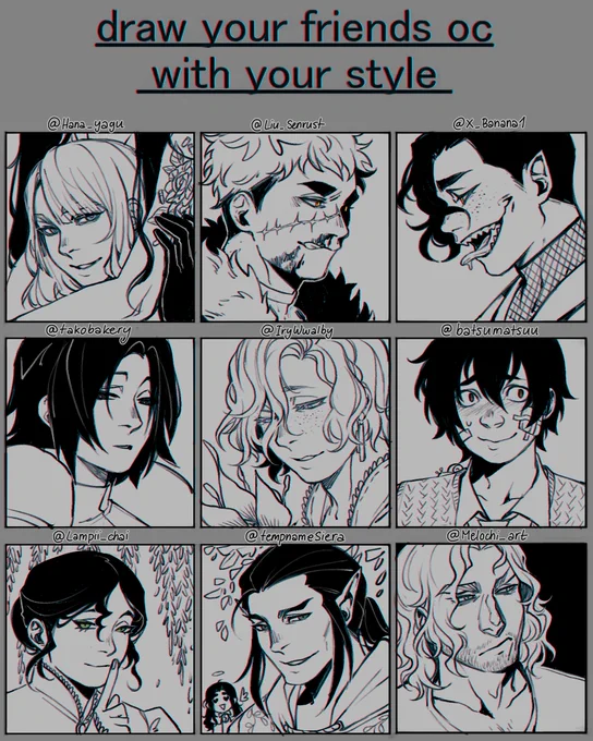 yay, finally finished it! hope everyone recognizes their OCs and likes the way i drew them &lt;3 thank you so much for letting me draw them!
sorry for not drawing all but this already took me long enough asdfghjk 