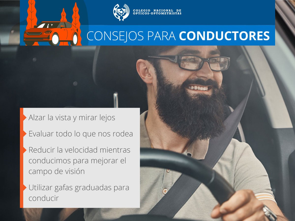ℹ️🚗 Aquí os dejamos con unos sencillos consejos para mejorar la experiencia durante la conducción y evitar situaciones de riesgo que impliquen a nuestra visión. 👇👇

#SaludVisual #Visión #CNOO