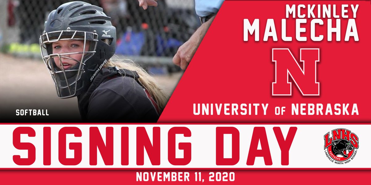 LNHS_Panthers's tweet photo. Lakeville North’s NCAA NLI Signing Day Ceremony : Wednesday, November 11, 2020 : 7am : LNHS Auditorium… Congrats, McKinley Malecha!@MalechaMckinley &amp; @HuskerSoftball &amp; @LNglax https://t.co/o06PG8IX4o