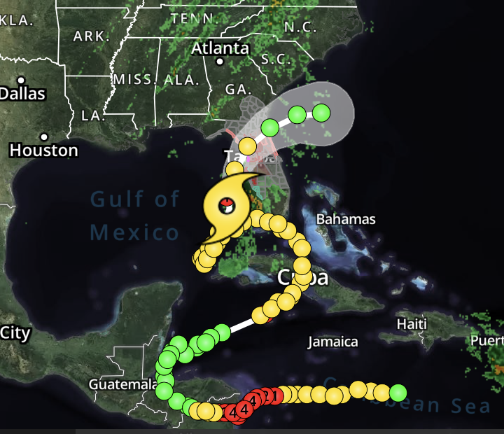 AndiMarchal's tweet photo. #TropicalStormEta is like a crazy corkscrew. This graphic is kind of cute, I must admit, but that little shift to the east puts her heading my way.
#Weather
#BattenDown
#StormyWoodlands
#Eta https://t.co/IFq7JfZjwt