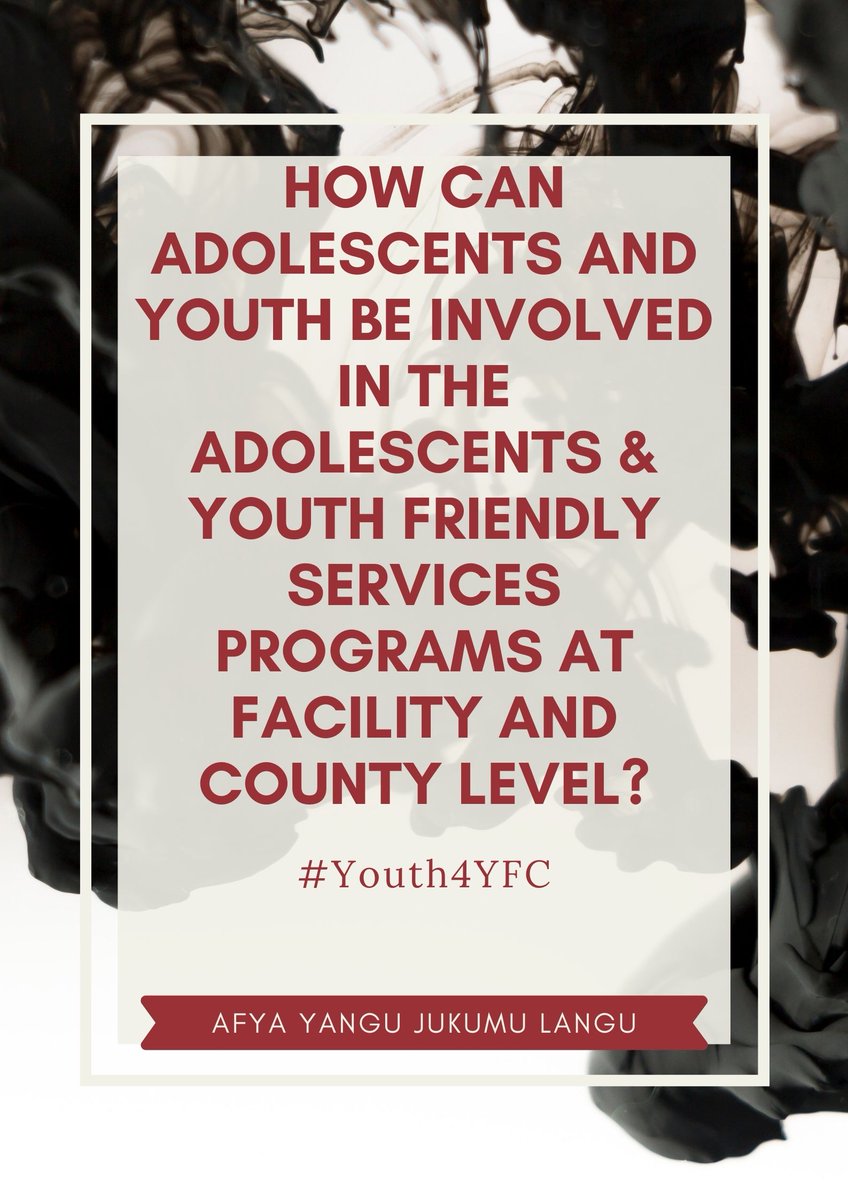 safecommunity4's tweet photo. "Nothing for US without US" How can adolescents and youth be involved in the AYFS programs at the facility and county level? AFYA YANGU JUKUMU LANGU #Youth4YFC @UNFPAKen @DreamAchieversk @KaloleniG @DSWKenya @YouthActKE @gatesfoundation @Hewlett_Found @FordFoundation https://t.co/Xi0Nm450w2