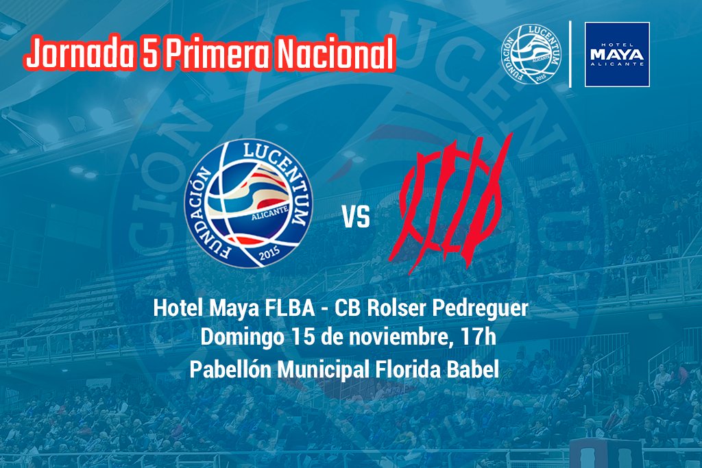 🔜 El domingo  el #HotelMaya FLBA recibirá a #CBPedreguer en en Babel a las 17h. Duelo directo por las primeras plazas del grupo.

🔢 Ambos equipos estamos empatados con balance de 3-1

#SomosLucentum