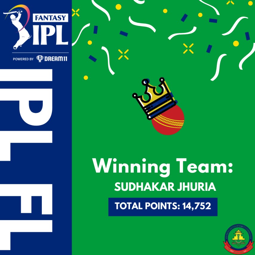 NMCTH_SDC's tweet photo. Congratulations to our IPL Fantasy League winners of the Dream11 IPL Fantasy League: Sudhakar Jhuria of MBBS 19th batch with 14,752 points. Well played! https://t.co/Od03BtQMhh