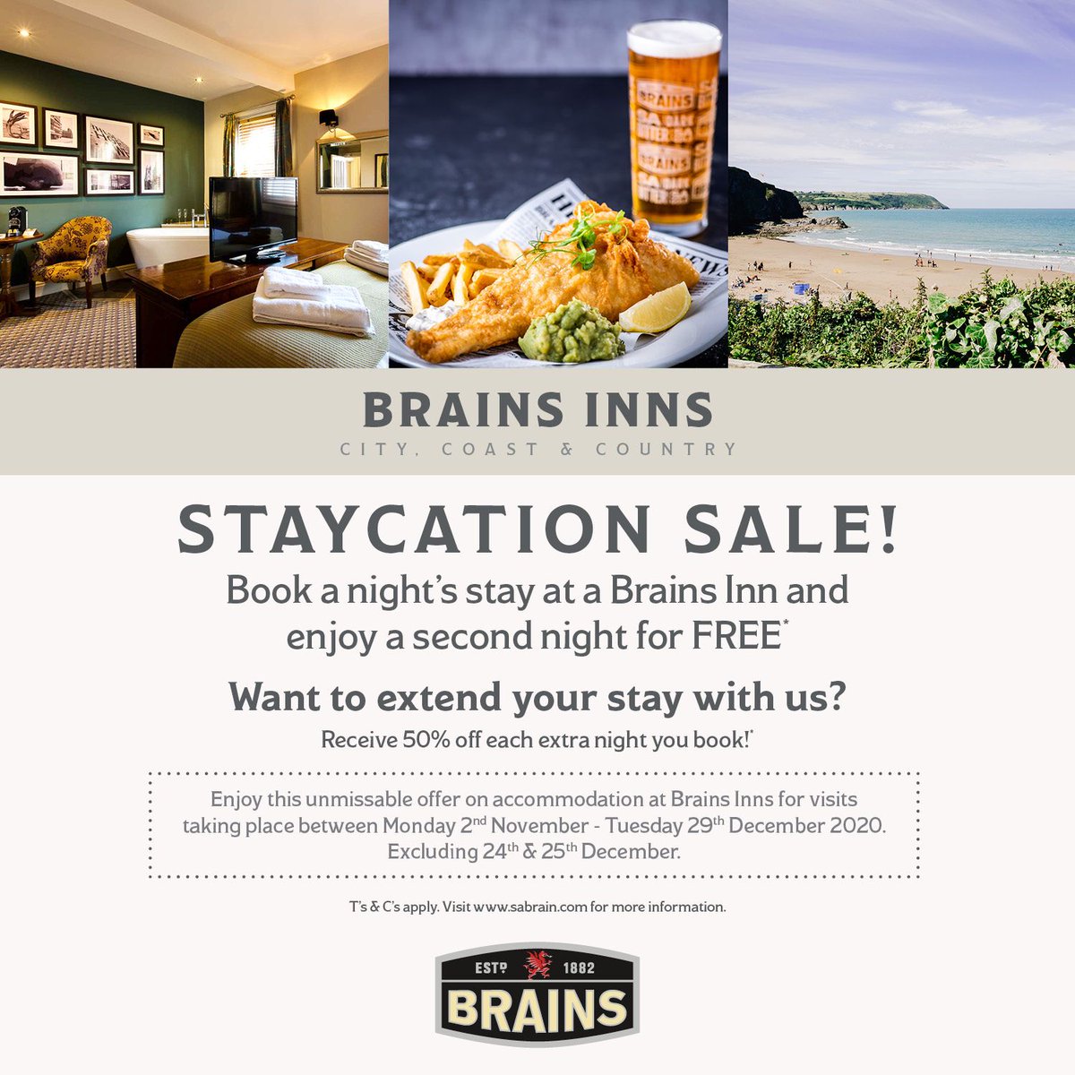 Now there's a deal not to pass on!!
Now that we are out of the lockdown why not get away to some lovely Wales locations?
(Sorry England!)