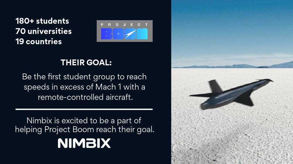 We are excited to partner with @TheProjectBoom in their quest to be the first student group to reach speeds in excess of Mach 1 with a remote-controlled #aircraft. Learn more about #ProjectBoom here: https://t.co/G22DOMACmV #supersonic https://t.co/uqLnBnc45s