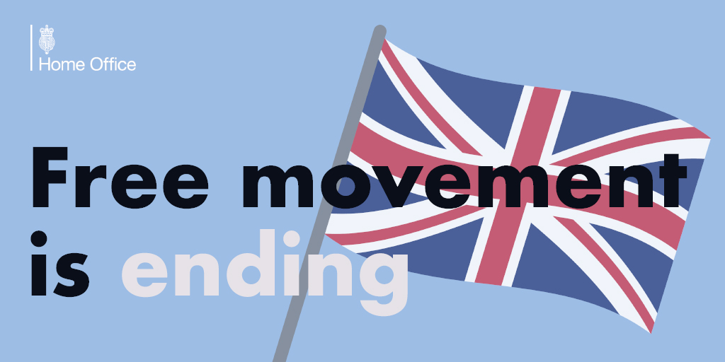 ukhomeoffice's tweet photo. Today, the #ImmigrationBill has received Royal Assent. This will end free movement and pave the way for the new points-based immigration system. https://t.co/nRsqg9CXAI