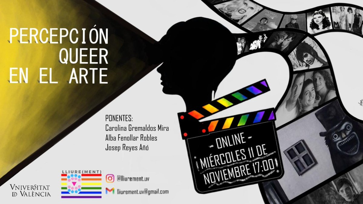diversitatsUV's tweet photo. Les companyes de @LliurementUV organitzen hui una xarrada sobre art, música i cinema des d'una perspectiva #queer. Serà a les 17h a través de Google Meet. Encara ets a temps d'apuntar-te! Inscriu-te ací: https://t.co/2rDF4xMlOy

Més info: lliurement.uv@gmail.com

❤️🧡💛💚💙💜 https://t.co/6rSntwQbCC