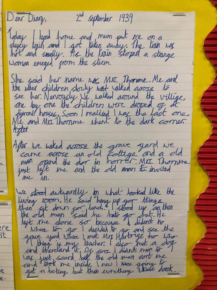 LangwathbyCe's tweet photo. Owl Class have produced some absolutely wonderful diary entries based on #GoodnightMrTom 📚📚 #readingrocks #writingrocks #wearewriters #topicbasedlearning #broadandbalanced #creativeschools #proud https://t.co/P7M3JmMJ7d