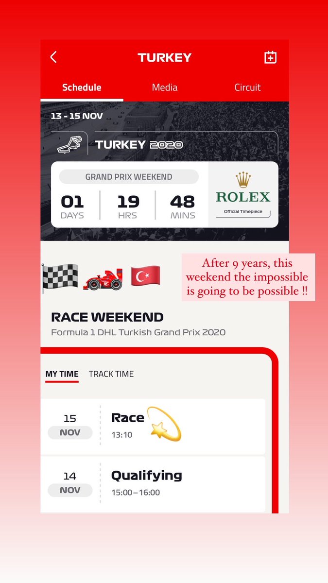 GrnSeymaa's tweet photo. For some of us, this weekend the dream is coming true in Istanbul!! #Formula1 #redbull #ferrari #mercedes #formula1dhlturkishgrandprix2020 https://t.co/hotVjxyfQ1