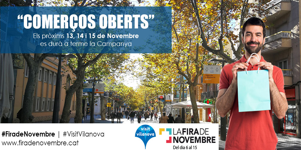🛍️“COMERÇOS OBERTS” Els pròxims 13, 14 i 15 de Novembre es durà a terme la Campanya🎁😍 #FiradeNovembre @de_novembre <a href="/viucomerc/">V I U comerç</a> 

Trobareu més de 70 botigues de tots els sectors.👏

📢firadenovembre.cat/sector/comerco…

#VisitVilanova #CapdeSetmana #VilanovailaGeltru
