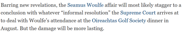 The report is seen as damaging but, in and of itself, not sufficient to require resignation. Here is the Irish Times editorial view: