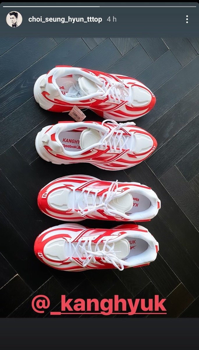 TOP_Peru's tweet photo. 111120 T.O.P Instagram Story Update 👟👟👟 #TOP #CHOISEUNGHYUN 

Seunghyun promoting Kanghyuk, meanwhile PEACEMINUSONE 😢🌼 https://t.co/lfr5C1wlXY