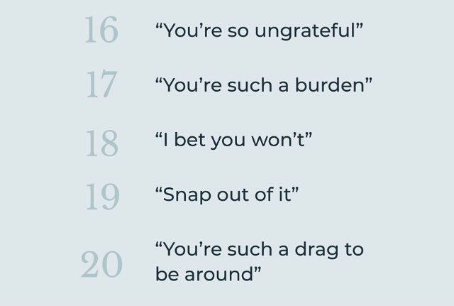 Never ever say these things to anyone who’s suffered enough as it is & we’re all human after all.So please be careful of what you say to other cause you never know what’ll happen next...