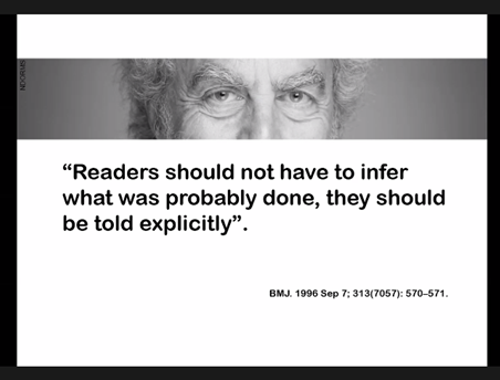 martina_SLT's tweet photo. I'm currently on the @EQUATORNetwork #EQPubSchool course. It is brilliant! They teach that research publications should be SIMPLE, CLEAR and COMPLETE with this slide being one of my main take away messages from the day. On to day 2... https://t.co/RpWxkSClkm