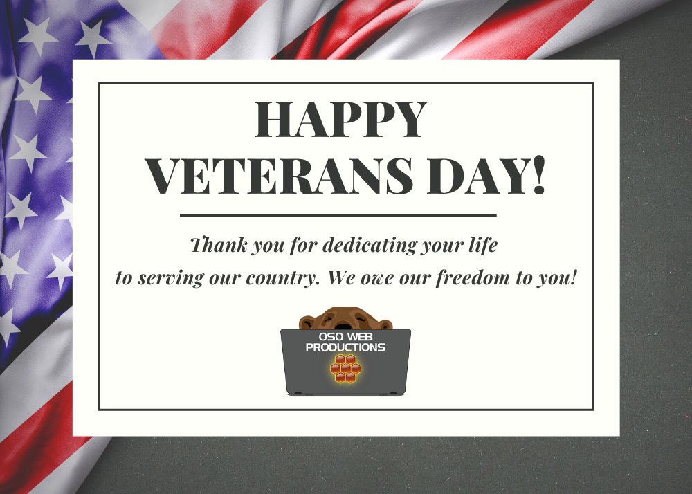 Oso_Web_Prod's tweet photo. Thank you Veterans! https://t.co/ewLLirKY4O