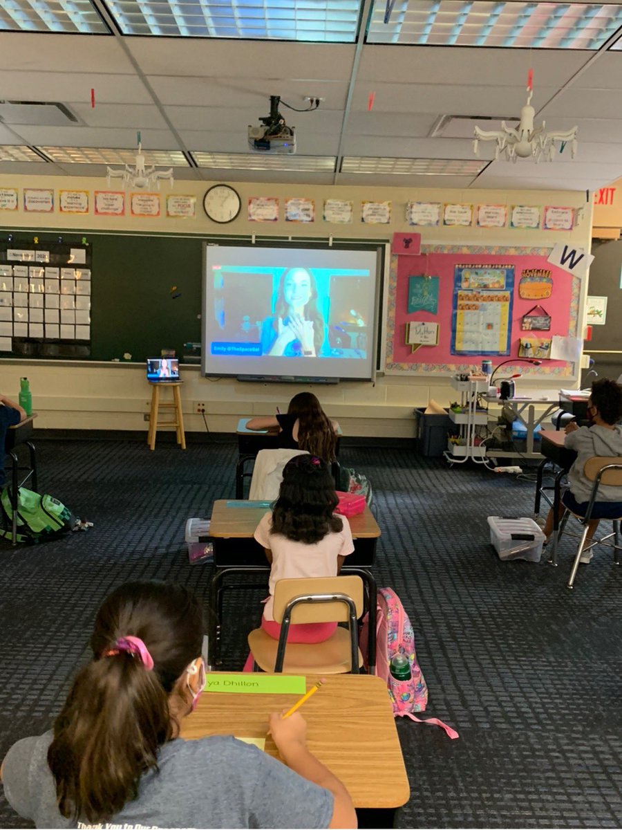MrsFultonBA's tweet photo. We loved watching live science with @TheSpaceGal from Emily’s Wonder Lab! Thank you for answering our students’ live questions, inspiring us to be scientists, developing growth mindsets, and reminding us to stay curious and keep wondering! #dg58pride #dg58learns https://t.co/RUodVFjoG4