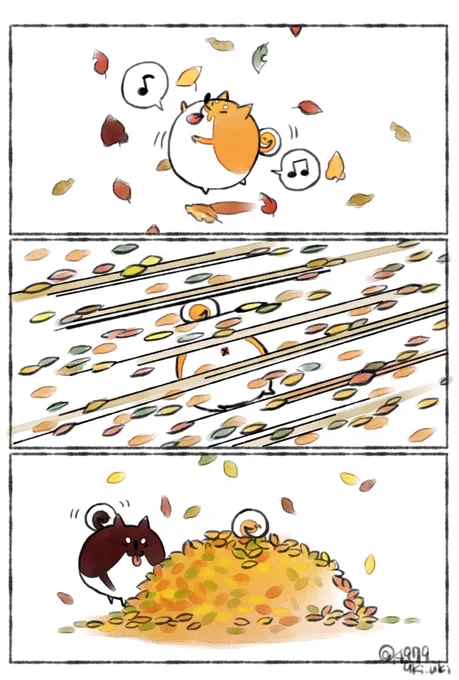 最近ますます風が強くなり、落ち葉がアチコチでダンスダンスしております??

見ると綺麗✨歩くと心地良い✨しかし掃除は……_|‾|○ 