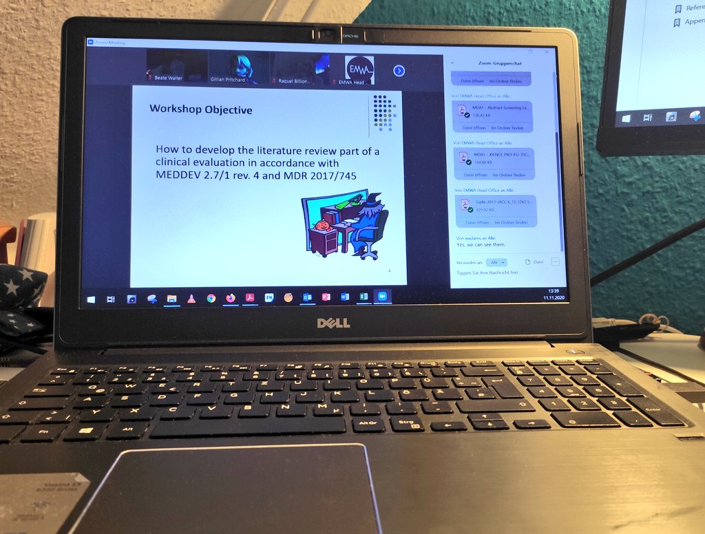 beamuenster's tweet photo. My first workshop in the virtual conference #emwa50 ... Here we go. Literature reviews for medical devices. https://t.co/giHmkBdj19