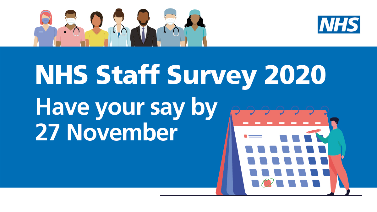 people_nhs's tweet photo. If you haven’t yet completed your #NHSStaffSurvey, please do so by 27 November, your voice is important. #OurNHSPeople https://t.co/zftHZk6Dxt