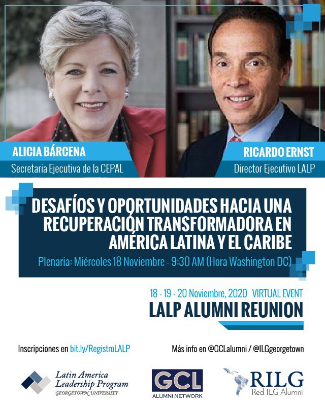 ILGAlumni's tweet photo. Buen miércoles! Les adelantamos lo que será nuestra Conferencia de Apertura en el #LALPAlumniEvent el miércoles 18/11 9:30 hs (EST/GTM-5). A cargo de @Ernstr_97 y @aliciabarcena. No se lo pierdan! En breve mas info. @GeorgetownLatAm @GCLalumni https://t.co/WmEm1sycbV