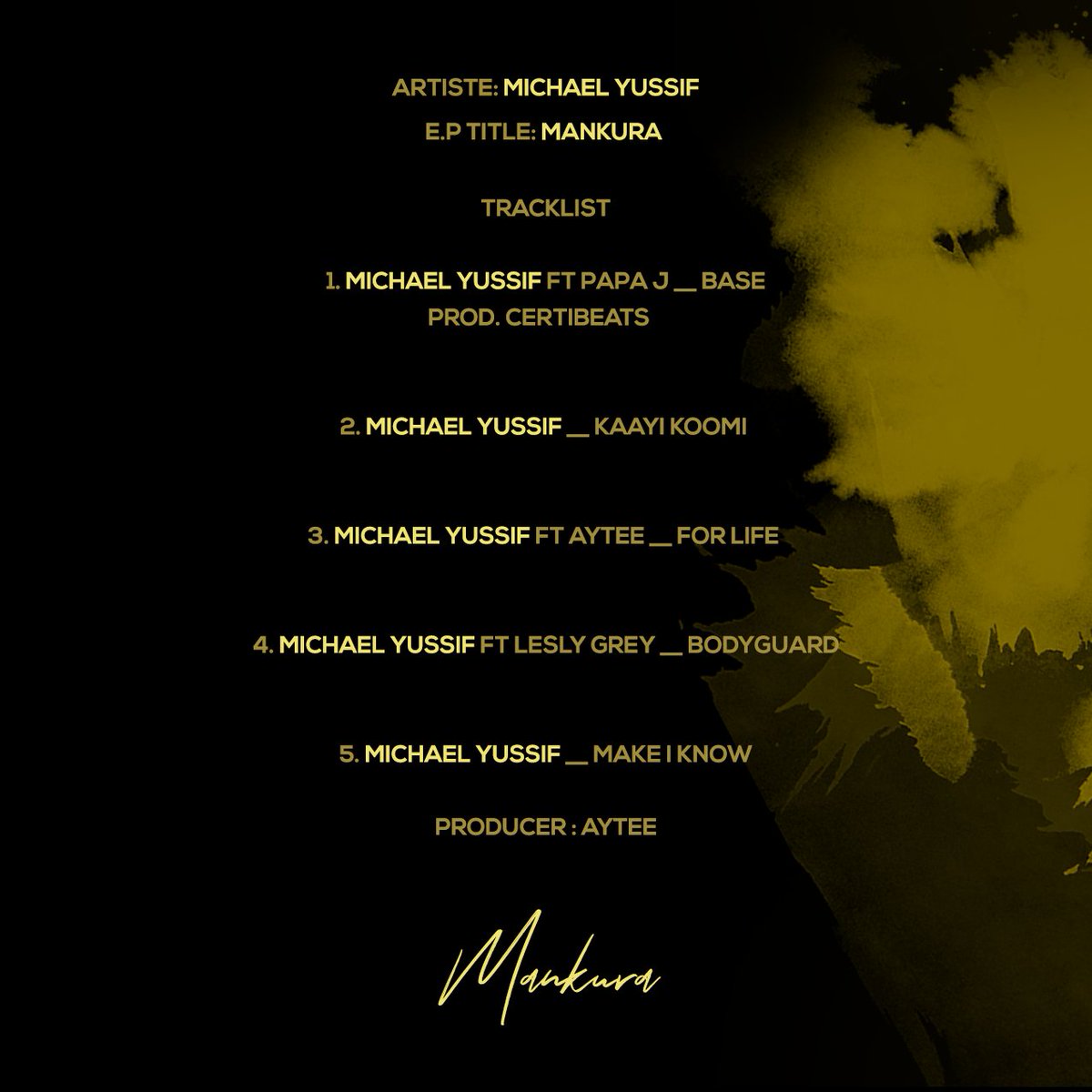 mickey_trigger's tweet photo. Tracklist for my debut E.P #Mankura. Lets go🔥🔥 https://t.co/almySYGP3K