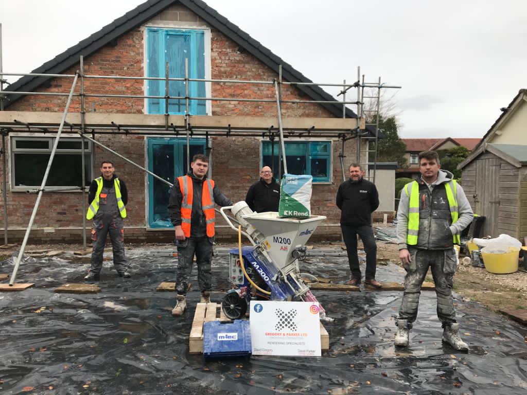KRendRenders's tweet photo. K Rend Spray Day Training with Gregory & Parker Ltd. Assisted by Dave & Chris π if you require any training with K Rend products or application, get in touch and we'll send the team to site, safely. #KRend #TrustedManufacturer #MtecM200 https://t.co/9HZ8bOrLAx