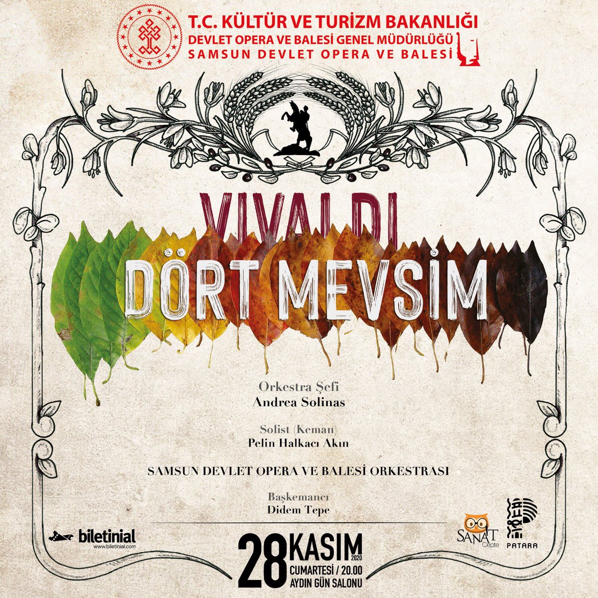 operabalesamsun's tweet photo. A. Vivaldi'nin 4 Mevsim Keman Konçertosu 28 Kasım 20.00'de Samsun Devlet Opera ve Balesi’nde. Sınırlı sayıdaki biletler https://t.co/g6MufbTK1z ve gişemizden temin edilebilir. #SamsunDevletOperaVeBalesi #SAMDOB #DOB #Opera #Bale #Konser #Vivaldi #KontrollüSosyalHayat https://t.co/NDpmca4d9y