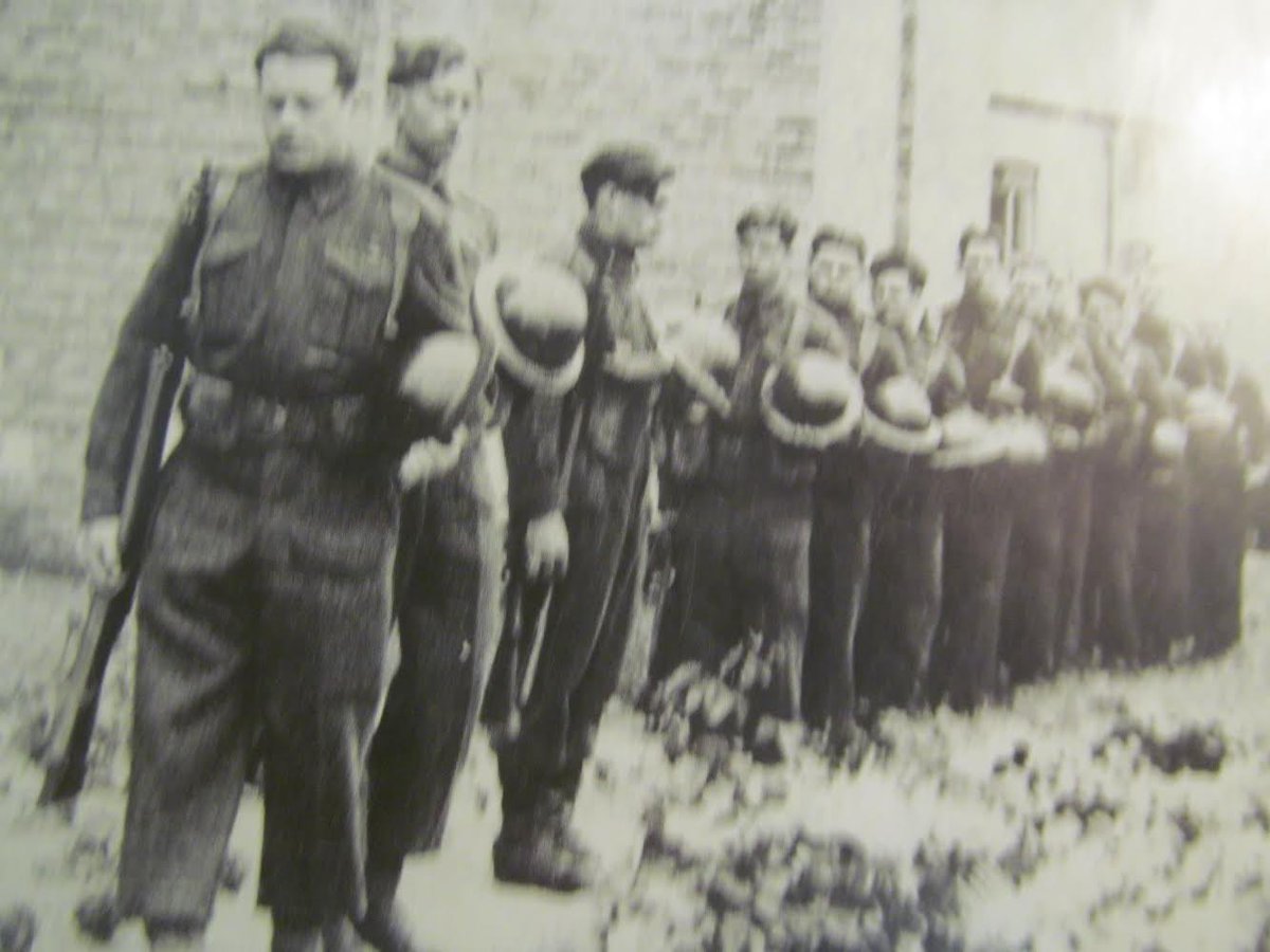 My grandfather, Bruce Anthony, at a ceremony honouring the Essex-Scottish regiment which liberated Westende Belgium, on sept 12, 1944. #lestweforget