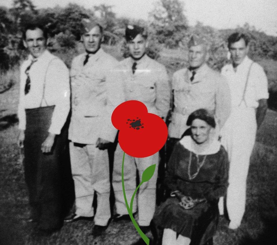 My family with my dad in the centre grandpa Norman and gran Sarah Marsden plus my uncles