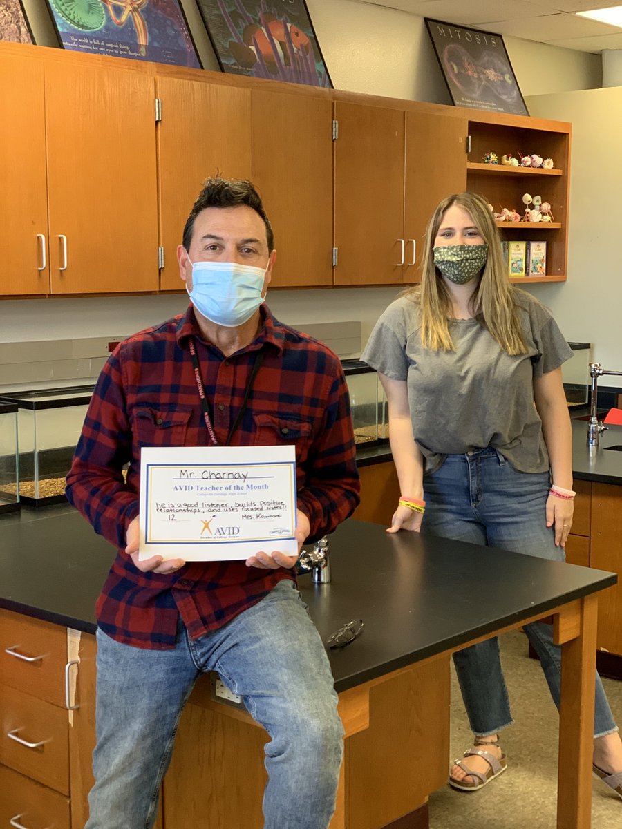 MiralKawasmi's tweet photo. Congratulations Mr. Charnay for being nominated and voted by the ⁦@AVID_CHpride⁩ seniors as September Teacher of the Month!! 

“He’s a good listener, builds positive relationships, AND uses Focused Notes!”

The students appreciate you!! #chpantherpride https://t.co/UTTqgC0jm8