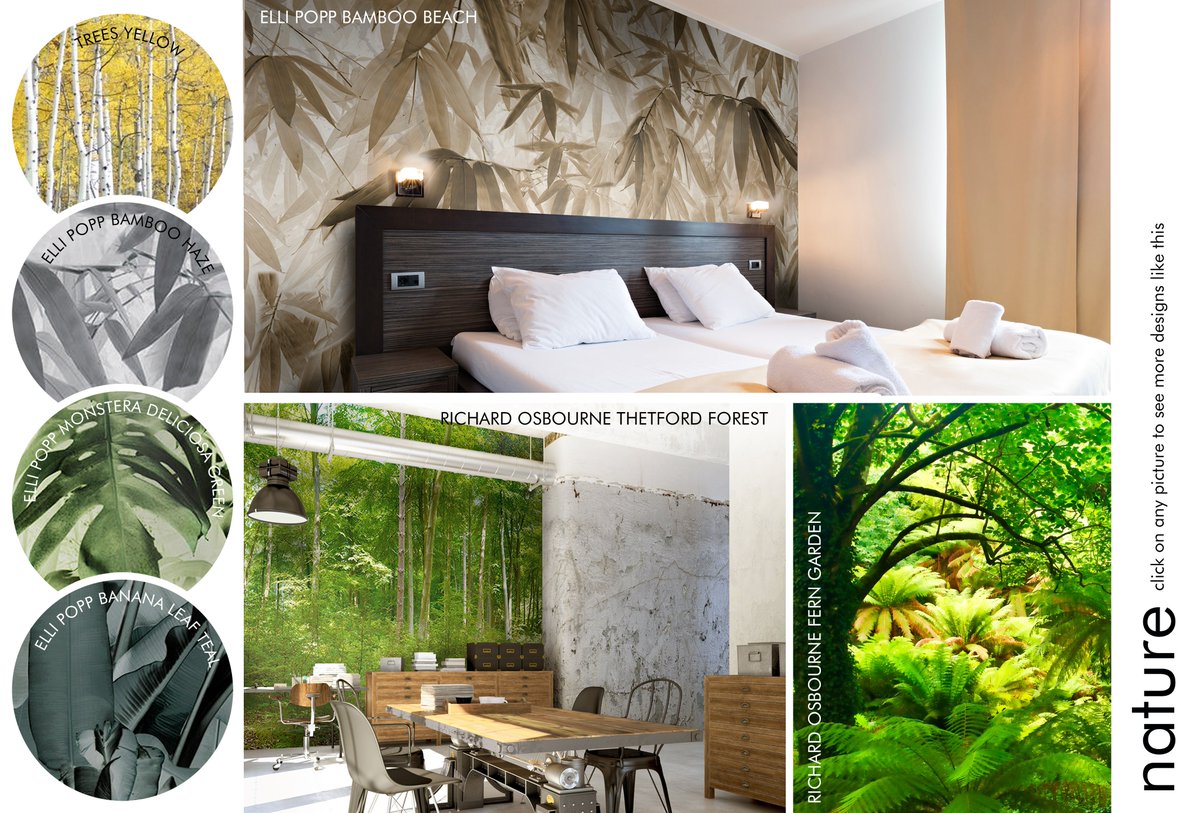 Escape into the wilderness...! Bringing nature into the interior, explore some of our digital designs and murals here: bit.ly/3erAsaJ #interiordesign #interiorinspiration #wallcovering
