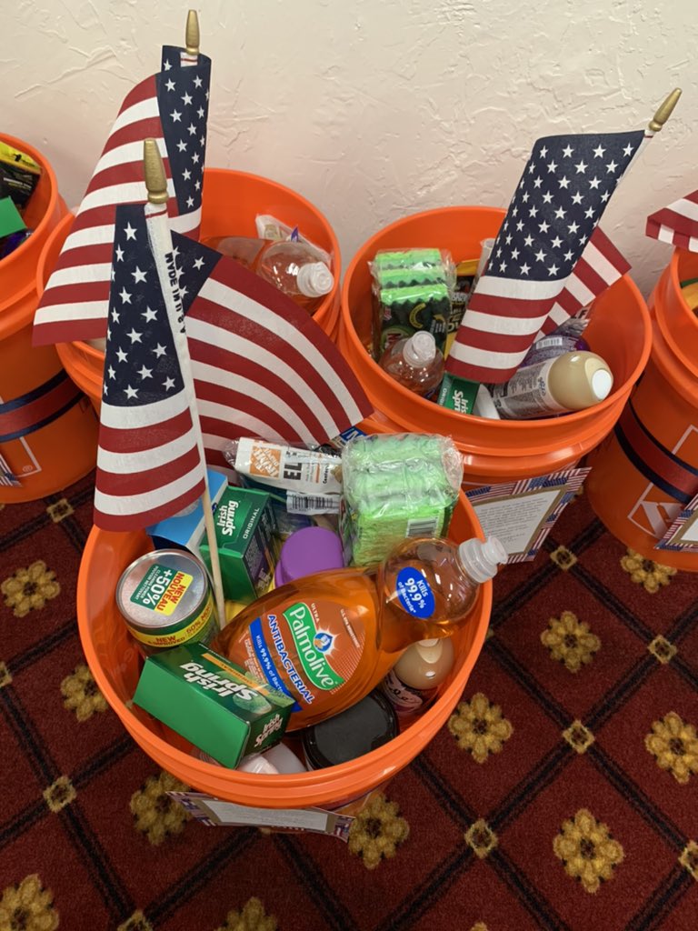 6634 Veterans Day 2020 Home Care Buckets for our Local VFW