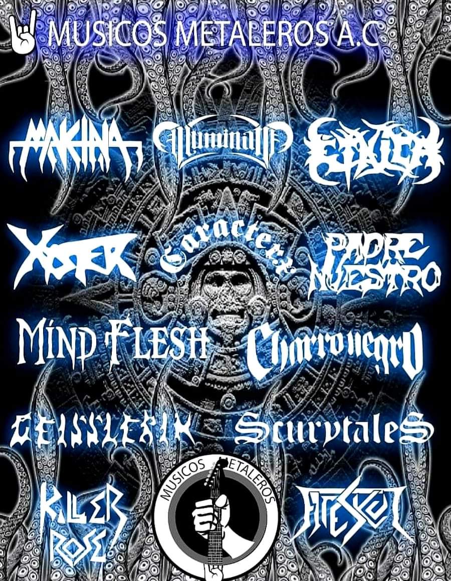 a_musicos's tweet photo. Gracias por su confianza a todas nuestras bandas afiliadas hasta el momento juntos lograremos el cambio #makina #iiluminatii #xyster #caracterx #padrenuestro #mindflesh #charronegro #geisslerin #scurytales #killerrose #fireskull @makinaofficial @MAKINA_OFFICIAL @EtnicaOfficial https://t.co/3i02Et6LGf