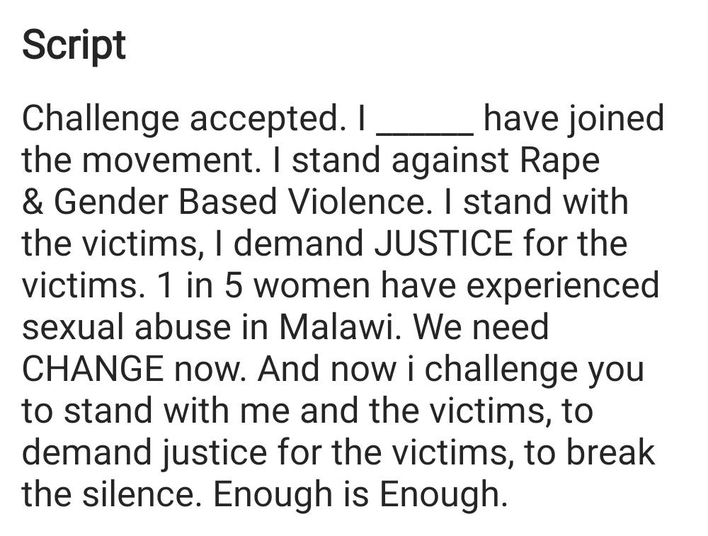 ShutItDownMw's tweet photo. Here is the script to use, @YFN265 @MateyoBeatrice @ZilanieGondwe @CarolineMitochi @lusciousyvo https://t.co/DPMbUN9WCY
