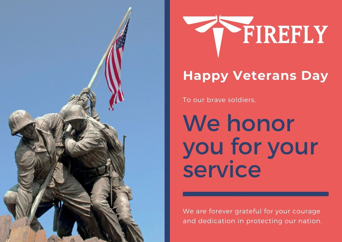 techfirefly's tweet photo. Thank you for your service. Thank you for your sacrifice.
From Tech Firefly, we salute you! Happy Veterans Day!

#Techfirefly #HappyVeteransDay #VeteransDay2020 https://t.co/HYcaNqXQa1