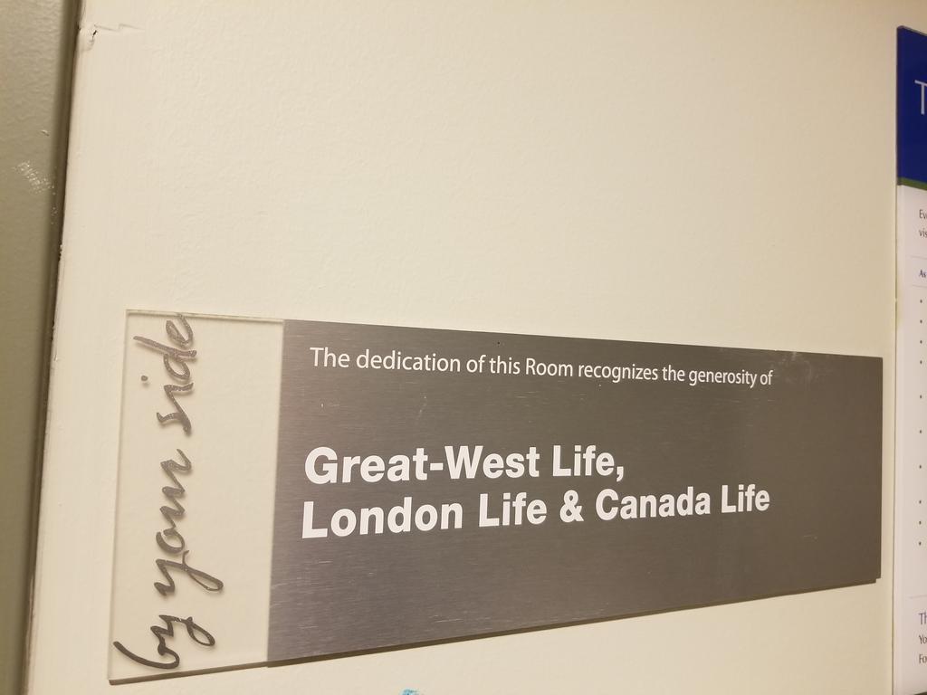 JudyRuttle's tweet photo. At our local hospital today (PRHC) for Rehab with my Mother and I am honoured to see that this unit is sponsored by our great companies!  #canadalife #CommunitySponsorship https://t.co/mF8jpRYsG0